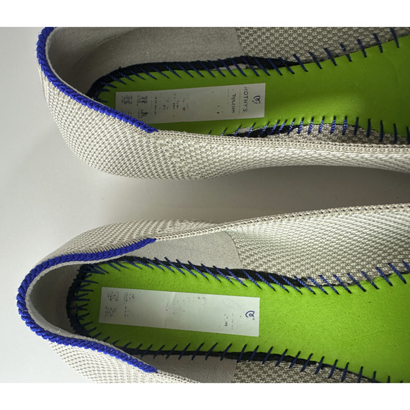 Rothy’s The Loafer Double Stitch Linen Tan Cream Slip On Shoes Women’s Size 8 - Picture 12 of 16